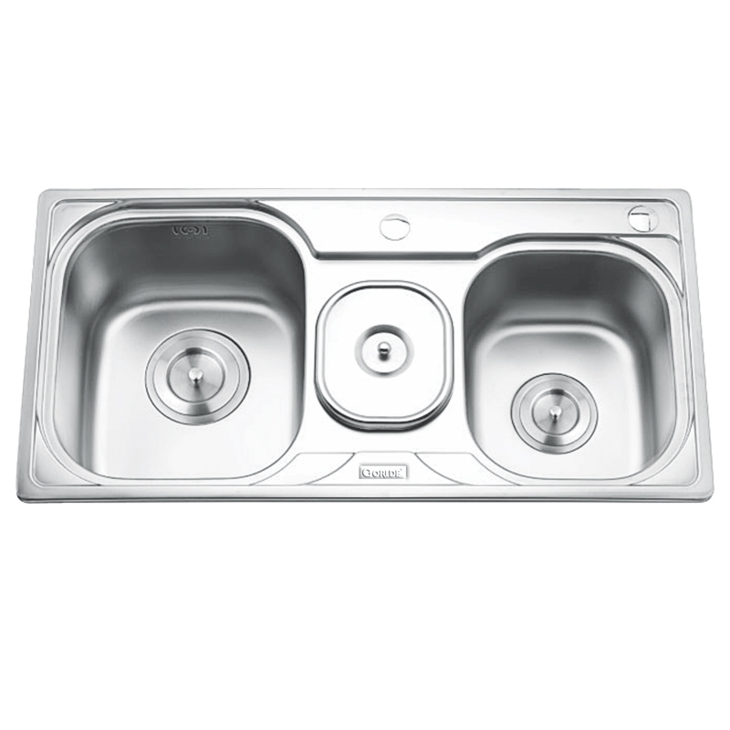 Chậu rửa bát 2 hố có hộp rác Inox Gorlde GD5103 (GD-5103)