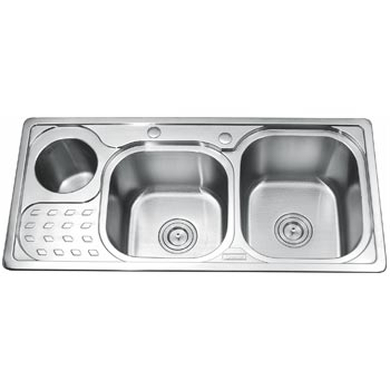 Chậu rửa bát 2 hố có hộp rác Inox Gorlde GD5403 (GD-5403)