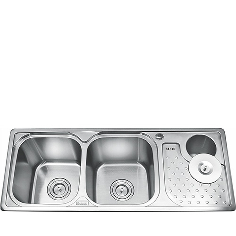 Chậu rửa bát 2 hố có hộp rác inox Gorlde GD5803 (GD-5803)