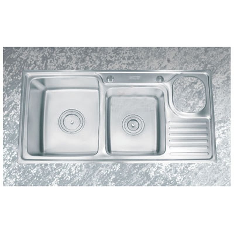 Chậu rửa bát 2 hố có hộp rác SUS 304 Gorlde GD949 (GD-949)