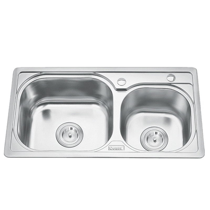 Chậu rửa bát 2 hố lệch Inox GORLDE B208 (B208)