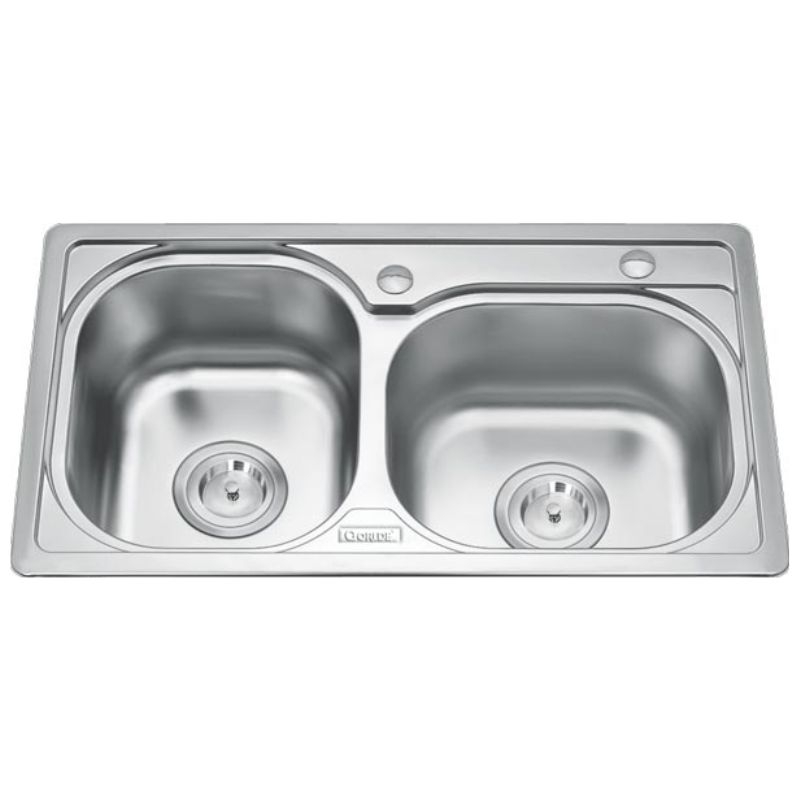 Chậu rửa bát 2 hố lệch Inox GORLDE B211 (B211)