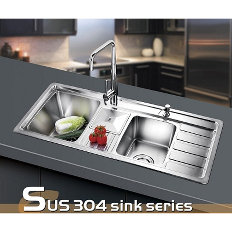 Chậu rửa bát 2 hố SUS 304 Gorlde GD-956