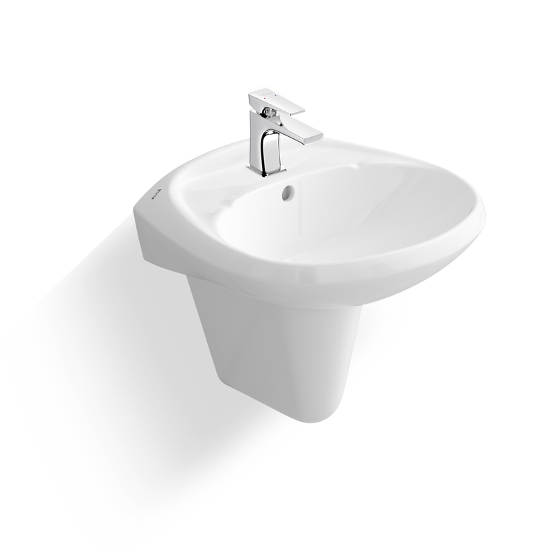 Chậu rửa mặt treo tường chân lửng Sanfi S506 + S602