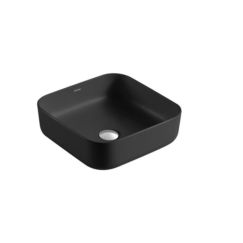 Chậu rửa lavabo đặt bàn màu đen Karat ECW-03-210-55