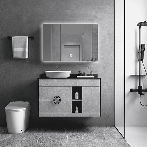 Bộ tủ chậu cao cấp đèn Led Mowoen MW6608B-80 800x500mm