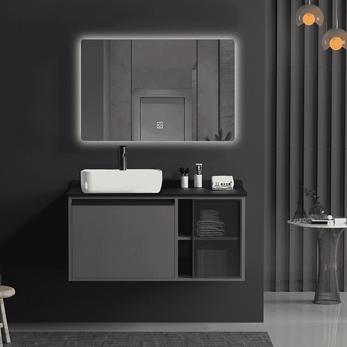 Bộ tủ chậu cao cấp đèn Led Mowoen MW6635C-100 1000x505mm 