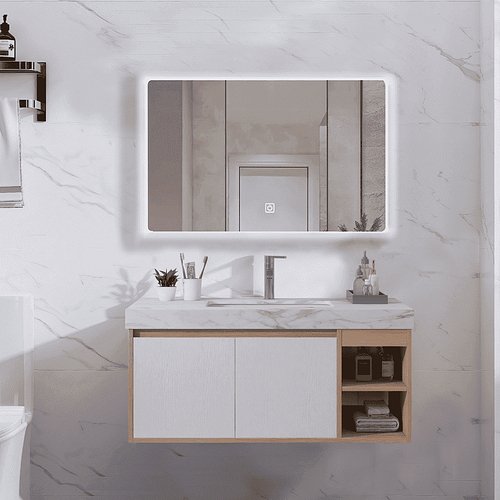 Bộ tủ chậu cao cấp đèn Led Mowoen MW9567-80 800x500mm    