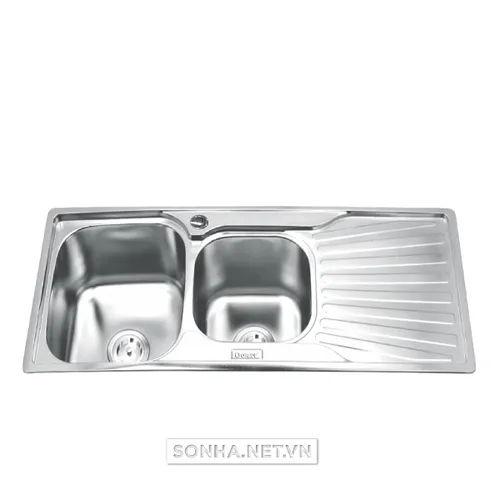 Chậu rửa bát 2 hố 1 bàn Inox GORLDE GD5506 (GD-5506)