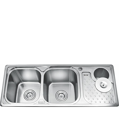 Chậu rửa bát 2 hố có hộp rác inox Gorlde GD5803 (GD-5803)