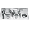 Chậu bếp 2 hố cài dao hố rác Inox Gorlde GD5503 (GD-5503)
