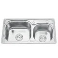 Chậu rửa bát 2 hố lệch Inox GORLDE B208 (B208)