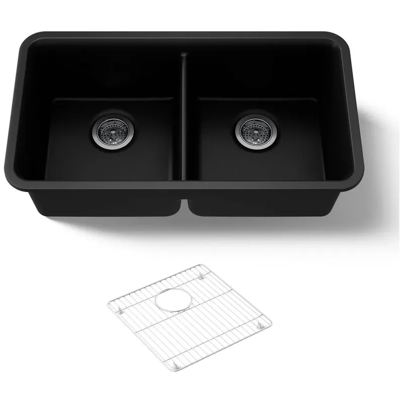 Chậu rửa chén 2 hố cân âm bàn KOHLER Cairn K-8199-CM1