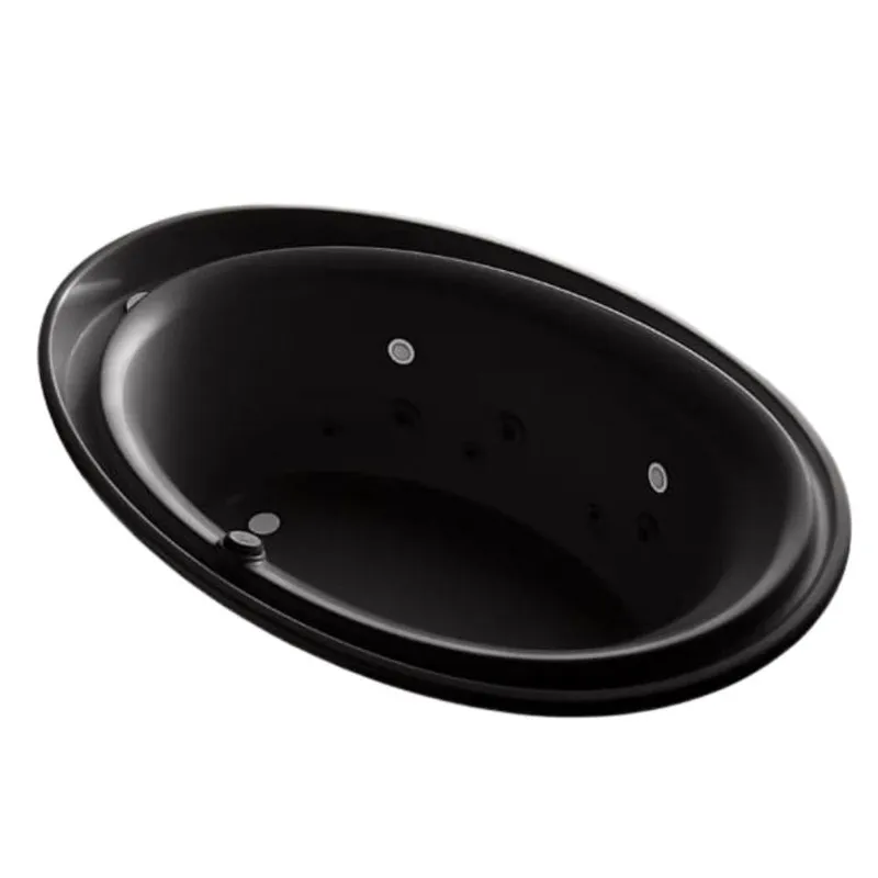 Bồn tắm nhựa màu đen massage Kohler Purist K-1110-AH-7