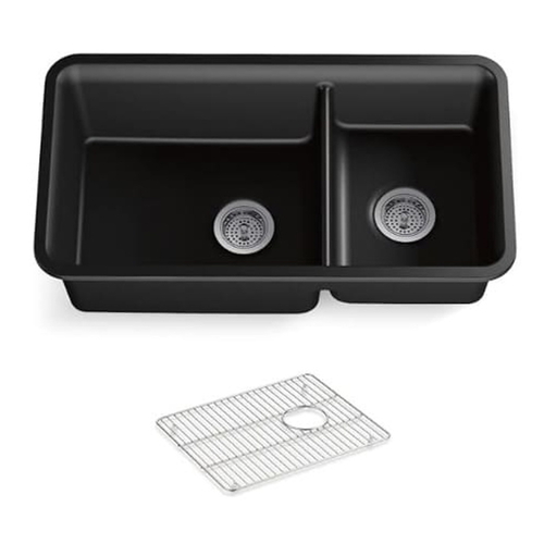 Chậu rửa chén 2 hố âm bàn kèm khay KOHLER Cairn K-8204-CM1