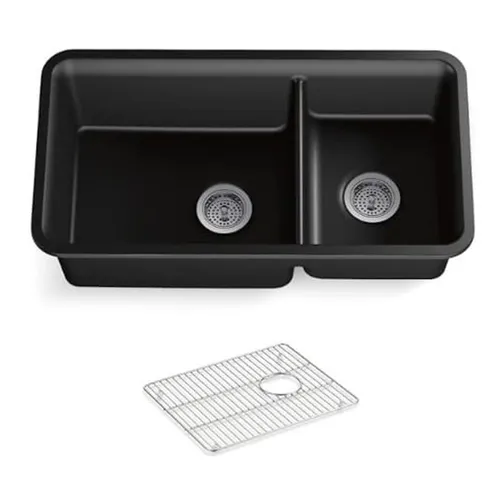 Chậu rửa chén 2 hố âm bàn kèm khay KOHLER Cairn K-8204-CM1