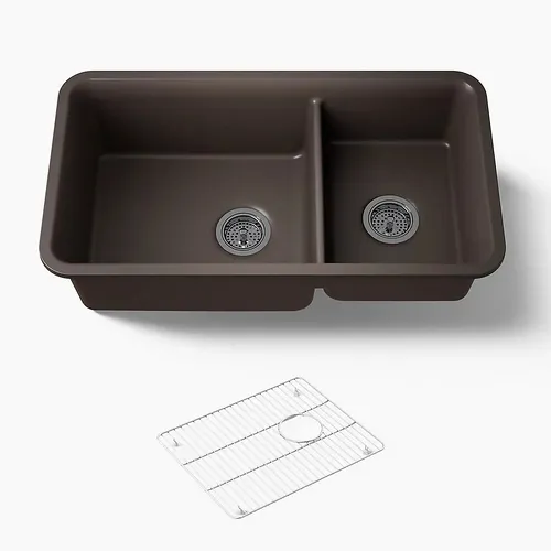 Chậu rửa chén 2 hố âm bàn kèm khay KOHLER Cairn K-8204-CM2