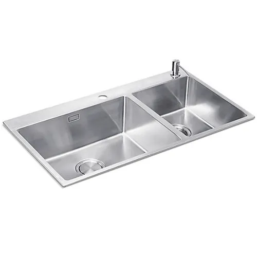 Chậu rửa chén 2 hố âm bàn Kohler Cuff K-23846T-2HD-NA