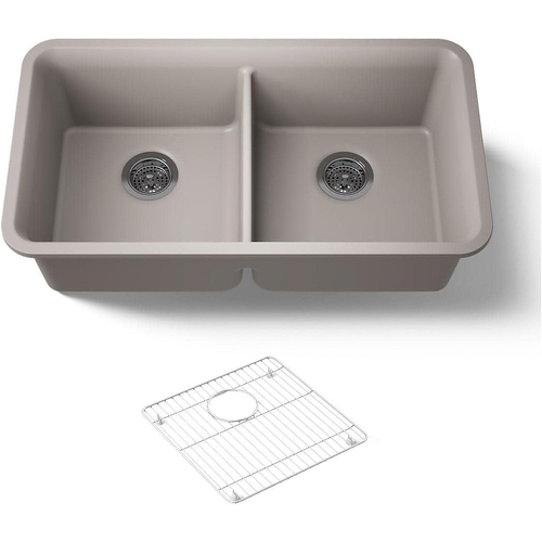 Chậu rửa chén 2 hố cân âm bàn KOHLER Cairn K-8199-CM3