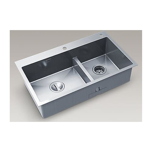 Chậu rửa chén 2 hố lệch âm bàn Kohler Malleco K-21918T-2PD-NA