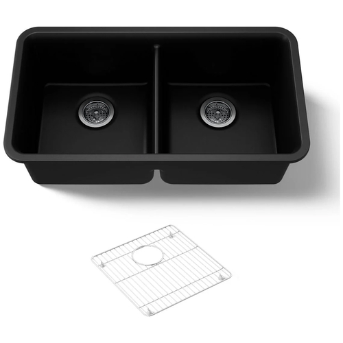 Chậu rửa chén 2 hố cân âm bàn KOHLER Cairn K-8199-CM1