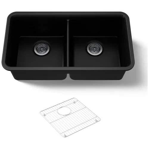 Chậu rửa chén 2 hố cân âm bàn KOHLER Cairn K-8199-CM1