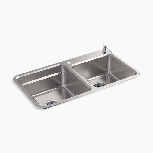 Chậu rửa chén 2 hố âm bàn Kohler Purist K-45811T-2FD-NA