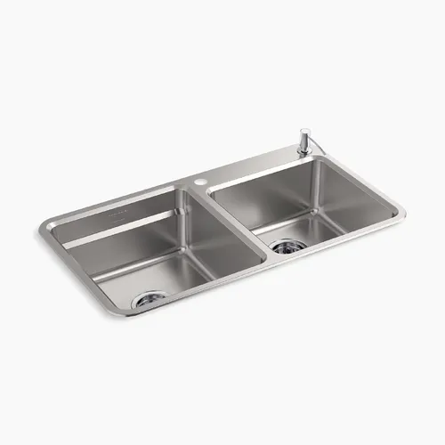 Chậu rửa chén 2 hố âm bàn Kohler Purist K-45811T-2FD-NA