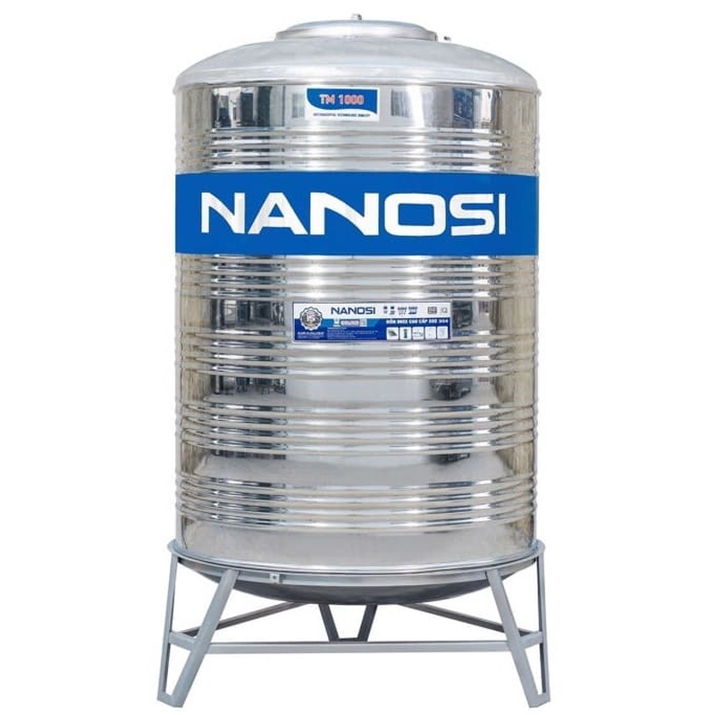 Bồn Nước Inox Nanosi 5000L Phi 1380 Đứng NA 5000D F1380