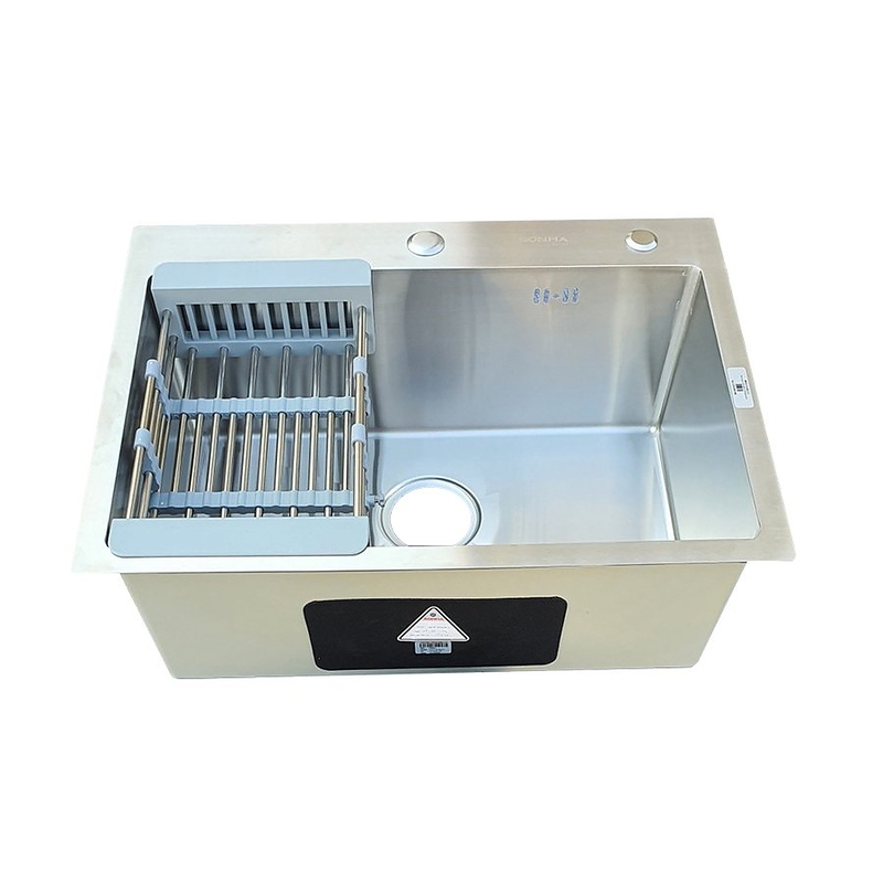 CHẬU BẾP ĐÚC HANDMADE LUXURY 1 HỐ SƠN HÀ HM.X.1C.60.2.3