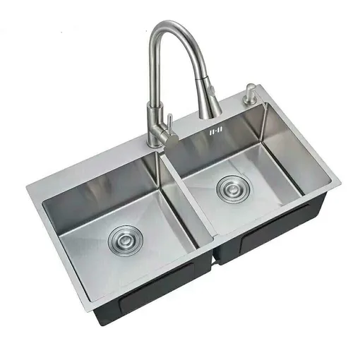 CHẬU BẾP ĐÚC HANDMADE LUXURY 2 HỐ SƠN HÀ SH8245C