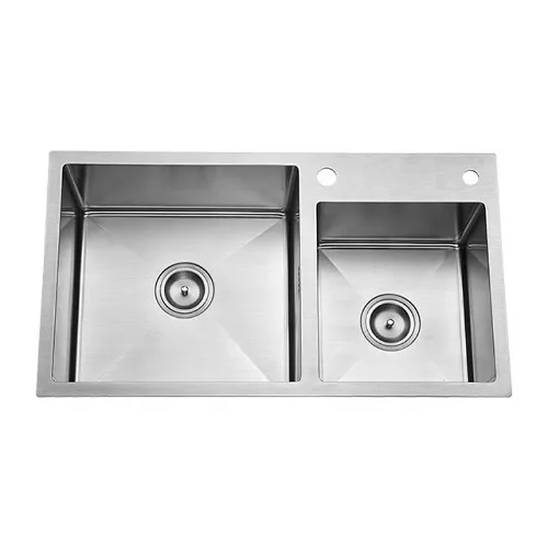 Chậu rửa bát 2 hố lệch Handmade inox304 Miken MKRB-8545L