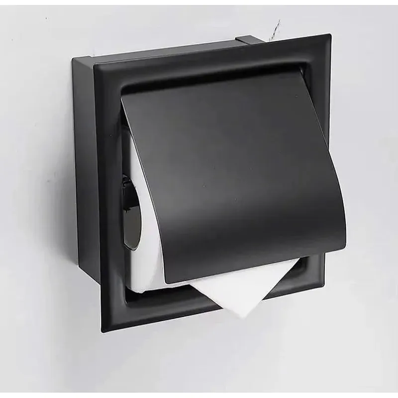 Hộp đựng giấy âm tường màu đen Miken MK-6610-B