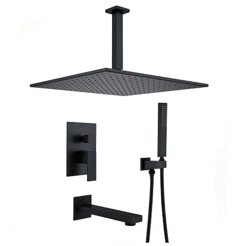 Sen tắm âm trần màu đen Miken MKSAT-Mix306.25 bát sen 25cm
