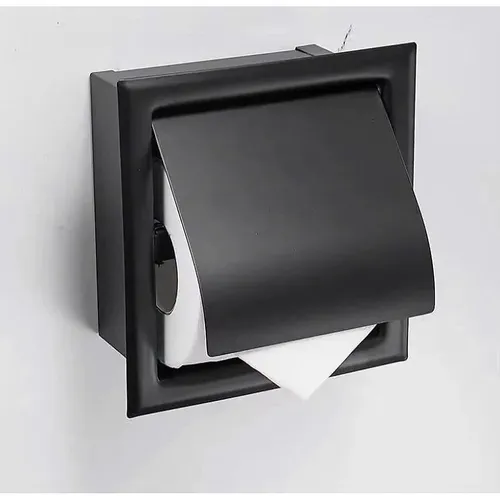 Hộp đựng giấy âm tường màu đen Miken MK-6610-B