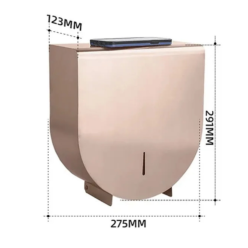 Hộp đựng giấy Inox 304 loại lớn màu hồng vàng Miken MK-1106RG