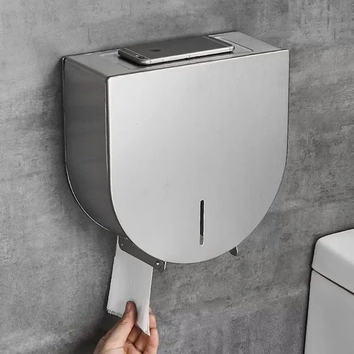 Hộp đựng giấy Inox 304 loại lớn Miken MK-1106M-New (Xước mờ)