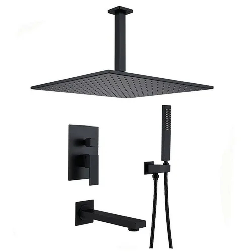 Sen tắm âm trần màu đen Miken MKSAT-Mix306.25 bát sen 25cm