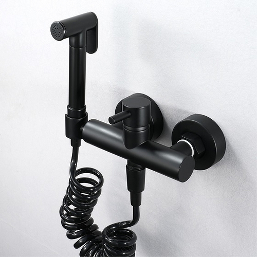 Vòi xịt vệ sinh nóng lạnh màu đen Miken F-7501B