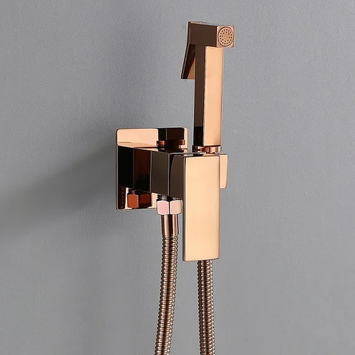 Vòi xịt vệ sinh nóng lạnh màu vàng hồng Miken F-7502RG