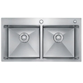 Chậu rửa bát 2 hố lệch Handmade inox304 Miken MKRB-8545C