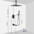 Sen tắm âm trần màu đen Miken MKSAT-Mix306.30 bát sen 30cm