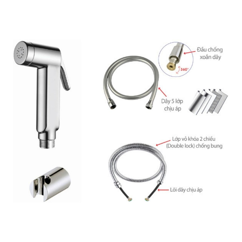 Bộ vòi xịt vệ sinh Techbath T2202.02