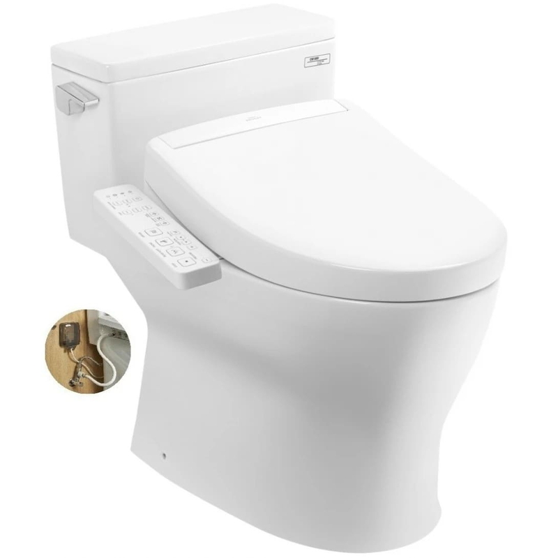 Bồn cầu 1 khối nắp rửa Washlet TCF33461GAA S2 TOTO MS188VKW24#XW 