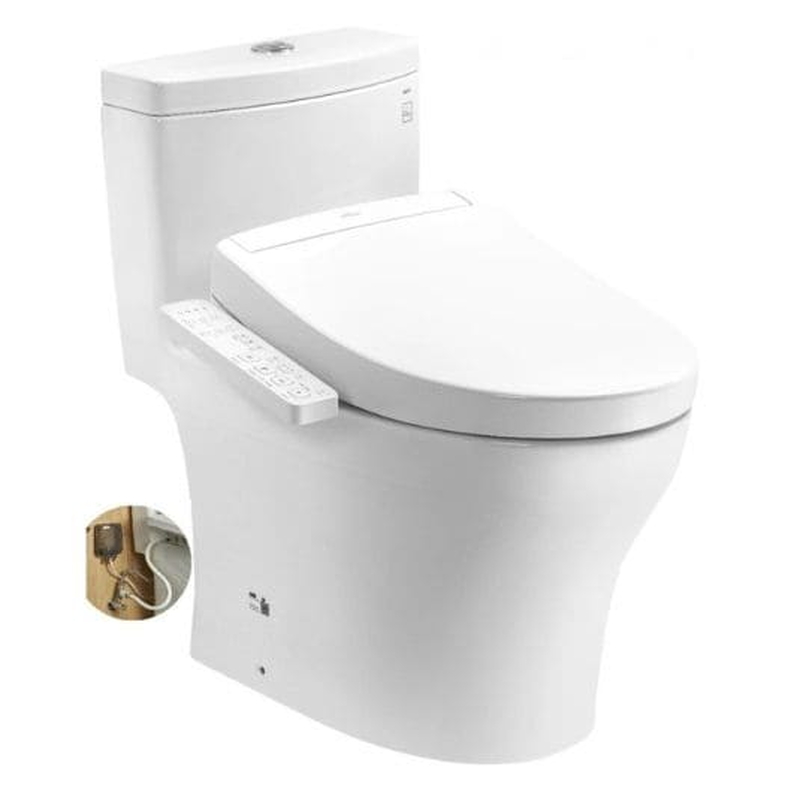 Bồn cầu 1 khối TOTO MS889DRW24#XW Washlet nắp TCF33461GAA dòng S2 