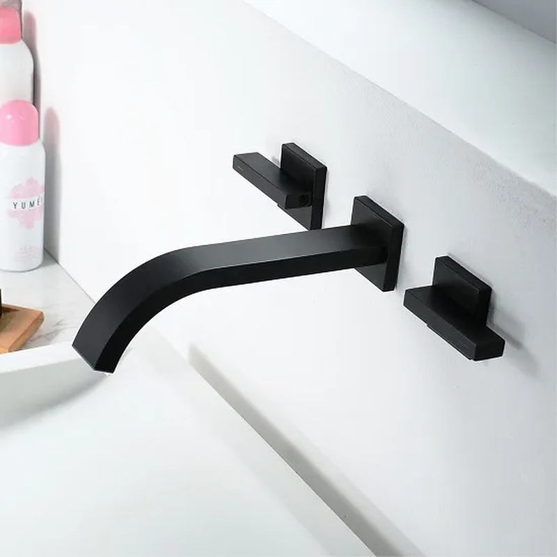 Vòi Chậu Lavabo Âm Tường Màu Đen Miken MKV-600009B