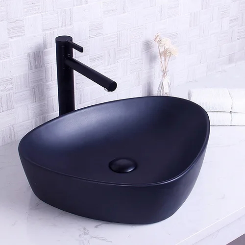 Chậu rửa lavabo đặt bàn màu đen Miken MKC-2203