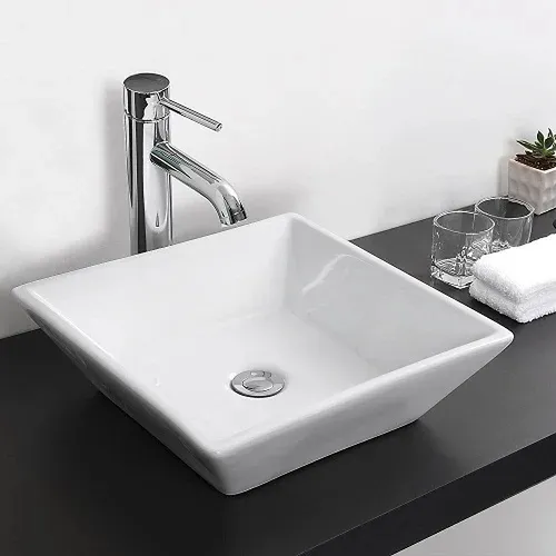 Chậu rửa lavabo đặt bàn màu trắng Miken MKC-2069