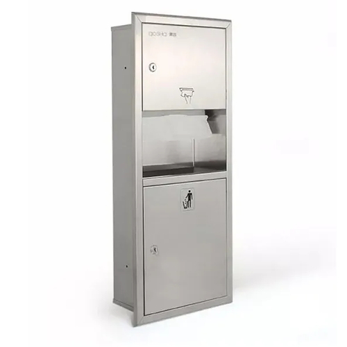 Hộp giấy kèm thùng rác âm tường Inox 304 Miken MKG-728E