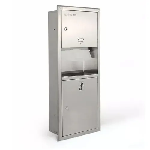 Hộp giấy kèm thùng rác âm tường Inox 304 Miken MKG-728E